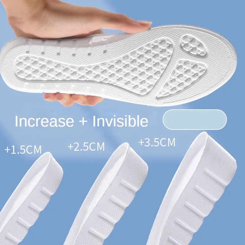 1 Pair New White Invisible Height Increase Insoles EVA Soft Light Shoes Sole Pad for Men Women