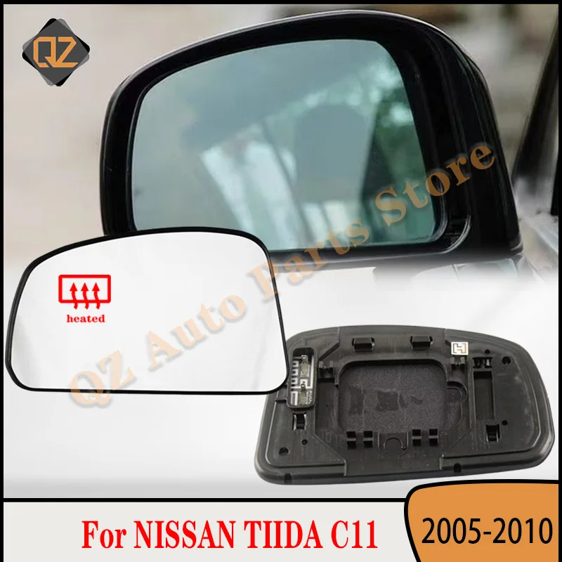 Para NISSAN TIIDA LATIO VERSA C11 2005-2010 coche Auto izquierdo derecho exterior espejo retrovisor lente de cristal lente de espejo retrovisor calefactable