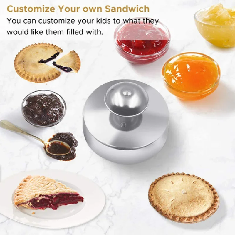 Hamburger Pie Sealer Mold Bread Round Stainless Steel DIY Sandwich Cutter BakingStainless Steel Sandwich Cutting Sealing Mould