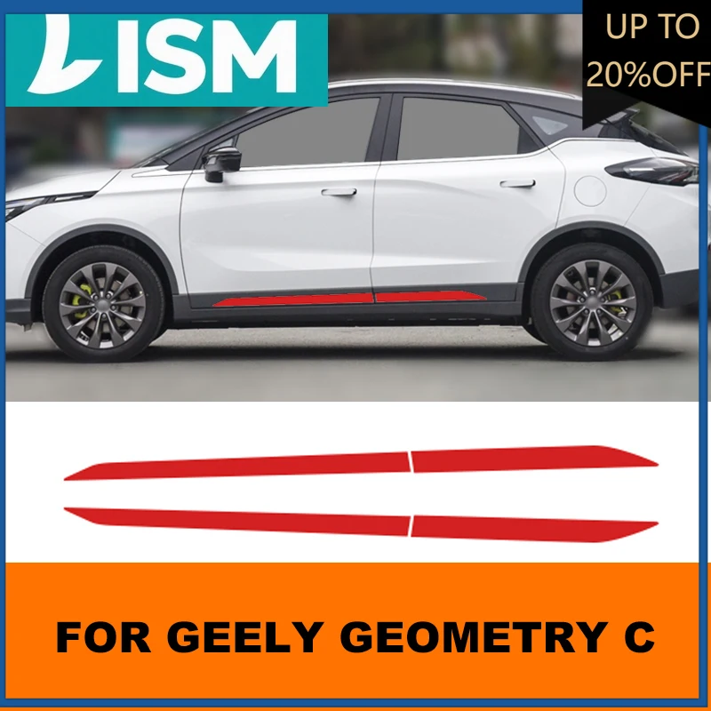

NEW1 4Pcs Car Door Protector Body Edge Guard Decals Side Skirt Anti-scratch Decorative Protection Sticker For Geely Geometry C