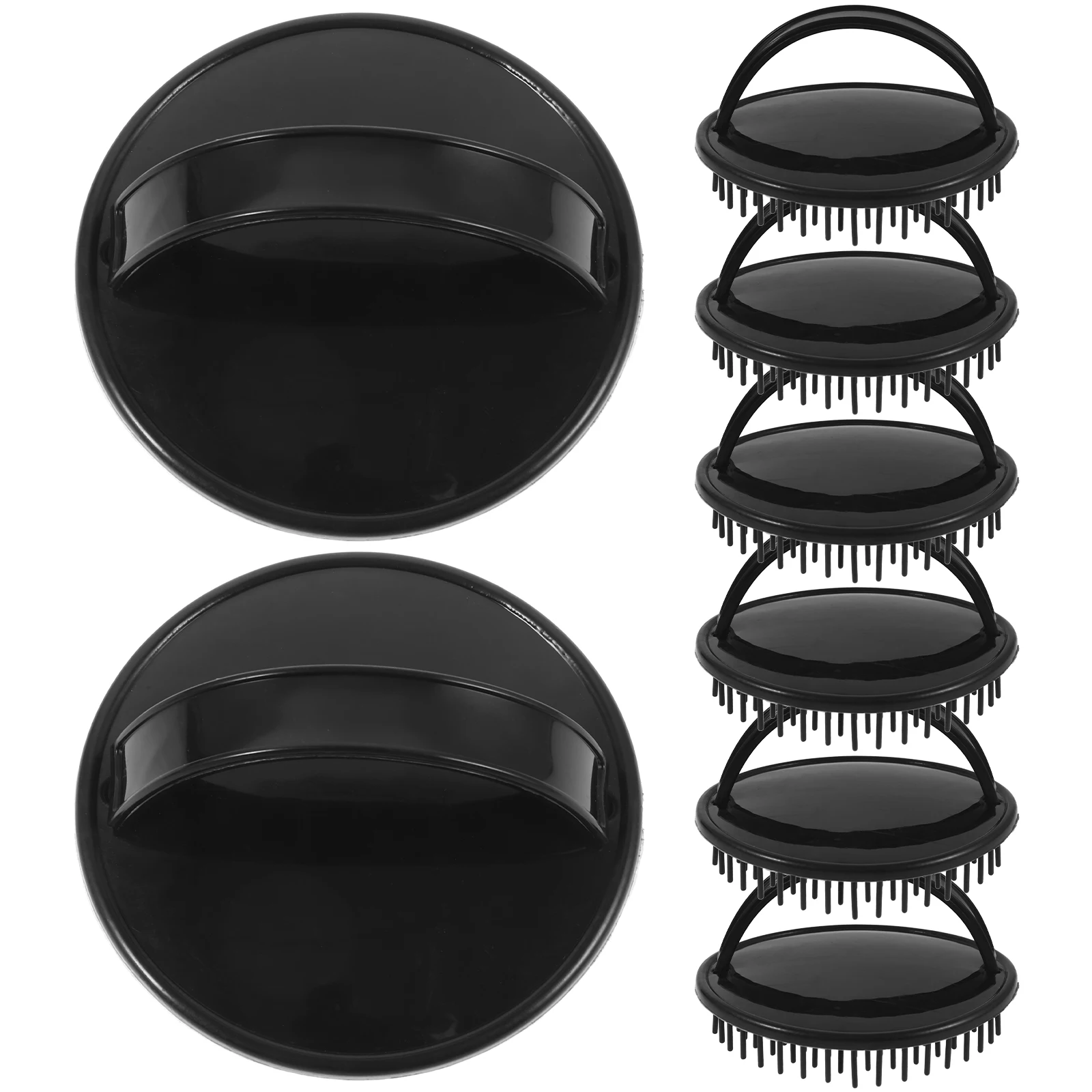 

8pcs Scalp Small Hair Scalp Massager Shampoo Brush Black Hair Scrubber Dandruff Shower Clean Bath Body Home Use