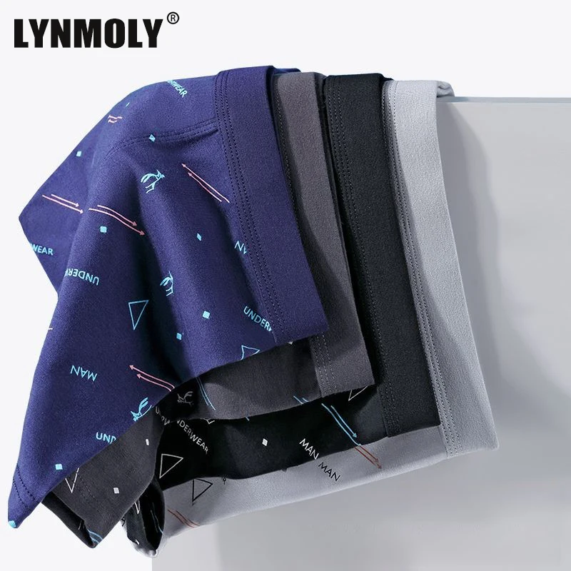 1/2/3/4 قطعة سراويل داخلية للرجال من القطن رسالة مطبوعة 2025 لينة الحميمة رياضي تنفس الملاكمين الذكور السراويل U محدب الملابس الداخلية