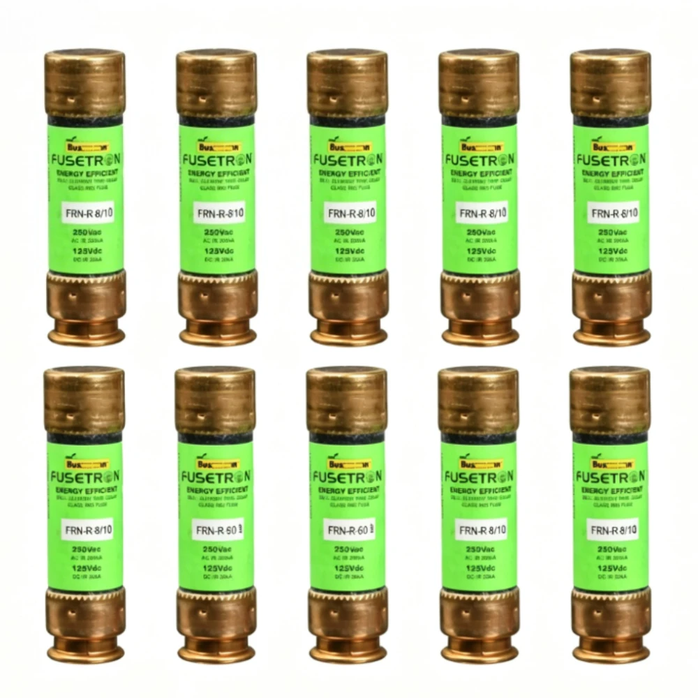 10PCS FRN-R-8/10 RK5 Time-Delay Current Limiting Fuse 0.8A 250VAC Dual Element Cartridge Fuse for Circuit Protection