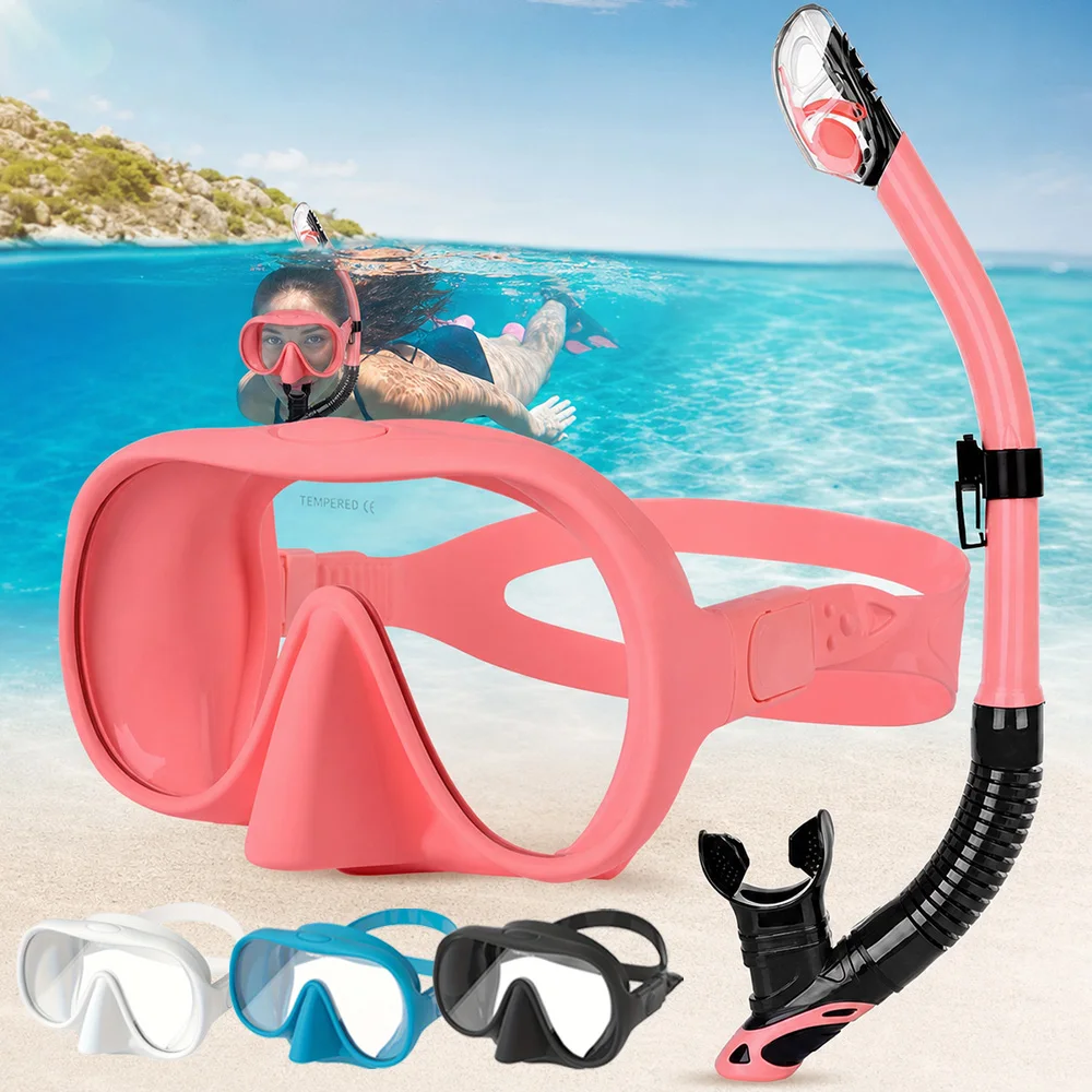 Dry Snorkel Mask Set For Seaside Snorkeling Island Trip Shore Swimming For Adult Divers Food‑Grade Mouthpiece Leak‑Proof