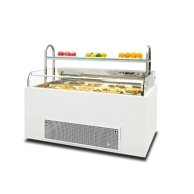 Air Cooling Open Front Sandwich Cabinet Custom Commercial Refrigerated Display Case for Sushi Pastries Fresh Food