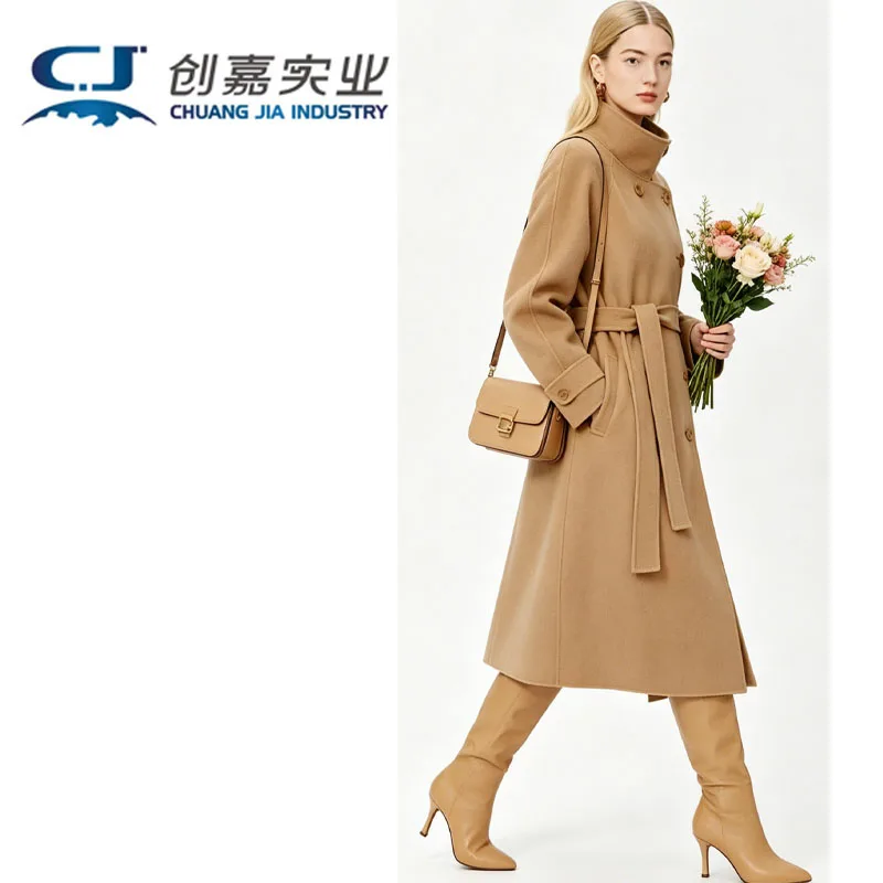 

Double-sided Cashmere Autumn Winter Women's Coat Camel Wool Elegant and Noble Coat Soft and Delicate Light Luxury Women's Wear
