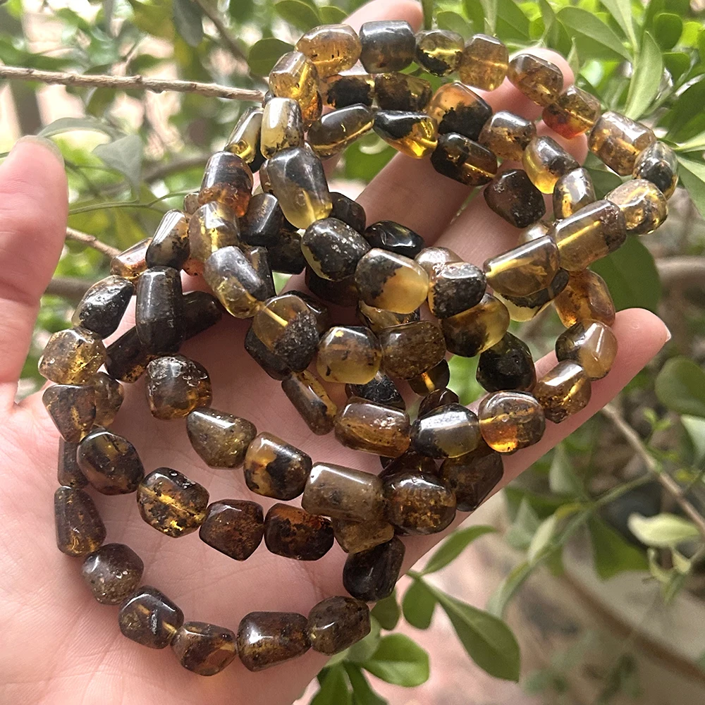 

Natrural Genuine Baltic Amber Nuggets Beads Bracelet 8mm-13mm,Fashion Jewelry for Men and Women Special Gift，Diy Wholesale