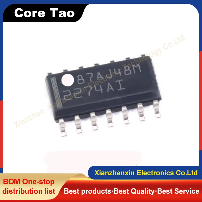 5 PÇS/LOTE TLC2274AIDR TLC2274 2274A SOP-14 Rail-to-rail chip amplificador operacional de quatro canais