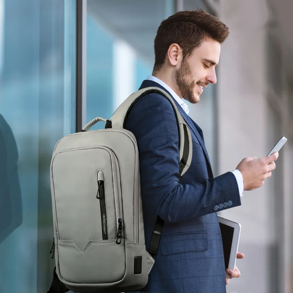 HcanKcan-حقيبة ظهر USB مقاومة للماء للرجال والنساء ، حزمة متعددة الوظائف ، حقيبة كمبيوتر محمول ، USB ، في الهواء الطلق ، عارضة ، السفر ، 14"