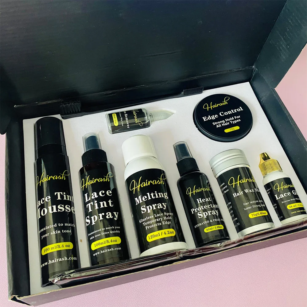 Клей для парика, водостойкий клей для удаления клея, восковая палочка для волос, кружевной оттенок, спрей, оттенок, мусс для контроля краев/плавильный спрей, набор для установки парика
