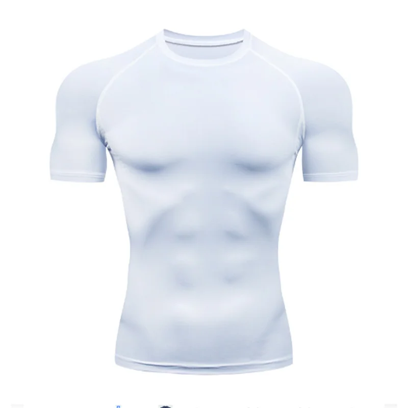 Men Running Compression T-shirt Short Sleeve Sport Tees Gym Fitness Sweatshirt Male Jogging Tracksuit Homme Athletic Shirt Tops view 2