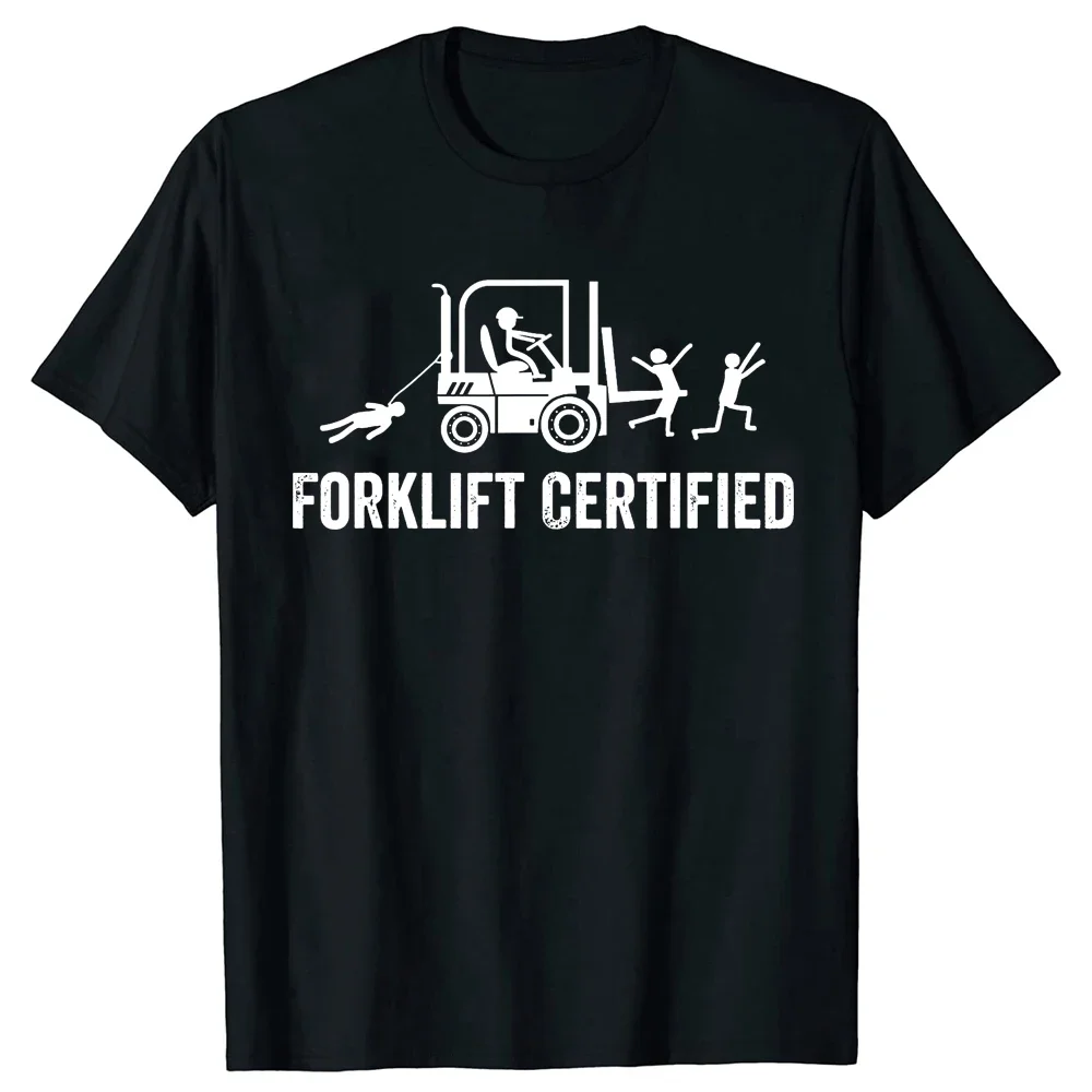 2026NEW Funny Forklift Operator Forklift Certified Retro Vintage T-Shirt Humorous Forklift Certified Operator Hitting People Y2K