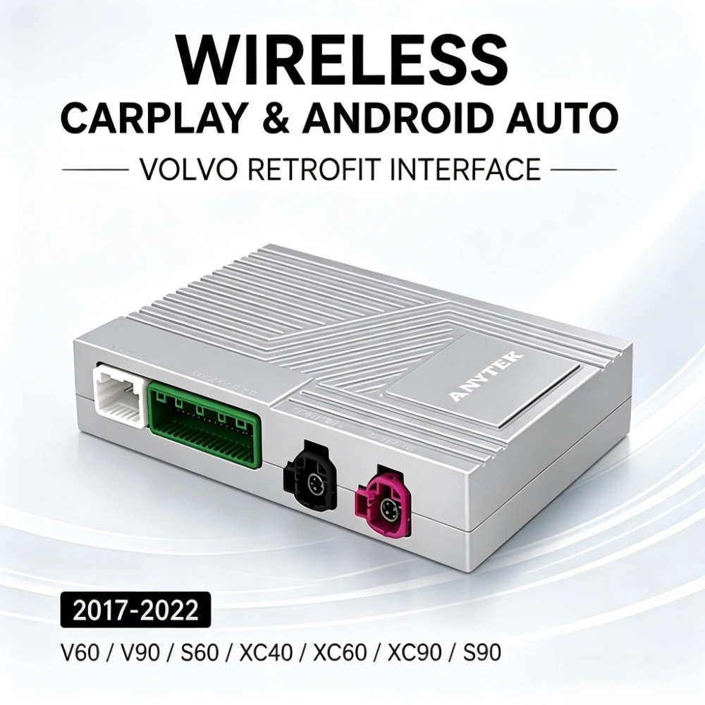 Wireless CarPlay & Android Auto Decoder Retrofit Kit for Volvo V60 V90 S60 XC40 XC60 XC90 S90 2018-2025 9inch Screen Upgrade