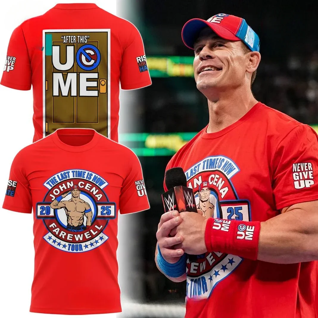 John Cena Wwe Afscheid T-Shirt Retro Unisex Mannen Ronde Hals Korte Mouw Mode Super Grote Snelheid Drogen Casual Cotton Clothing