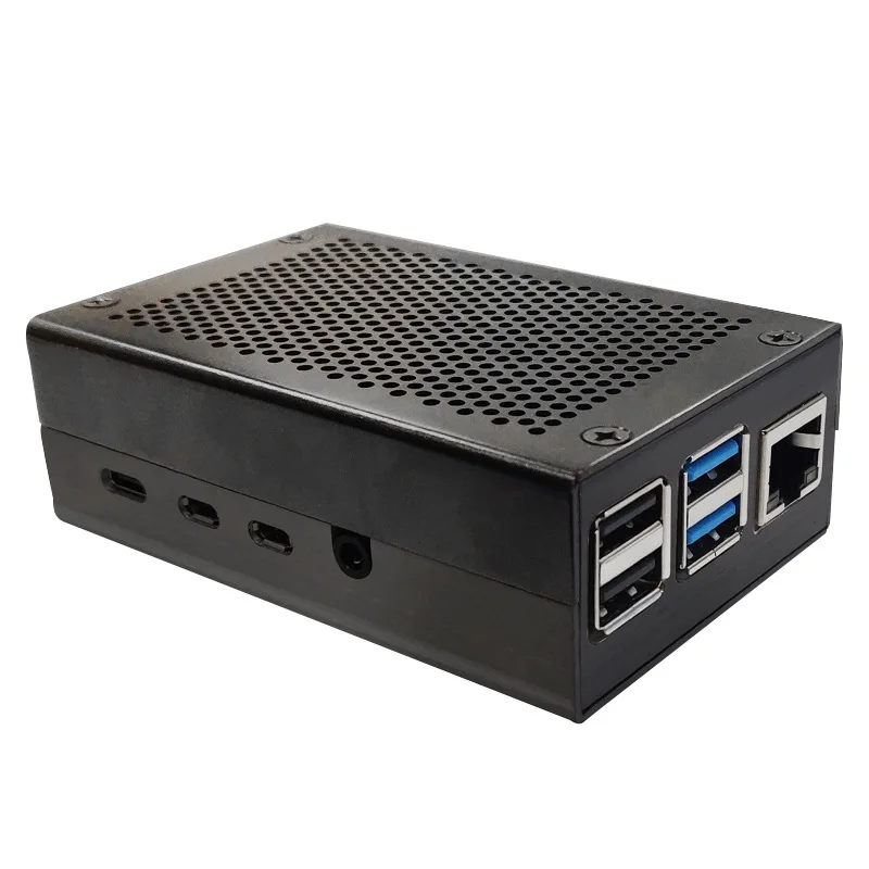 

Корпус для Raspberry Pi 4B с металлической сеткой, охлаждающий корпус с креплением вентилятора, защита от рассеивания тепла