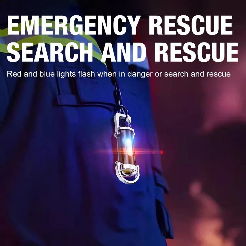 قابلة للشحن البسيطة EDC المفاتيح مشاعل متعددة الوظائف COB أضواء العمل المحمولة ضوء الطوارئ للمشي البحث المشي لمسافات طويلة
