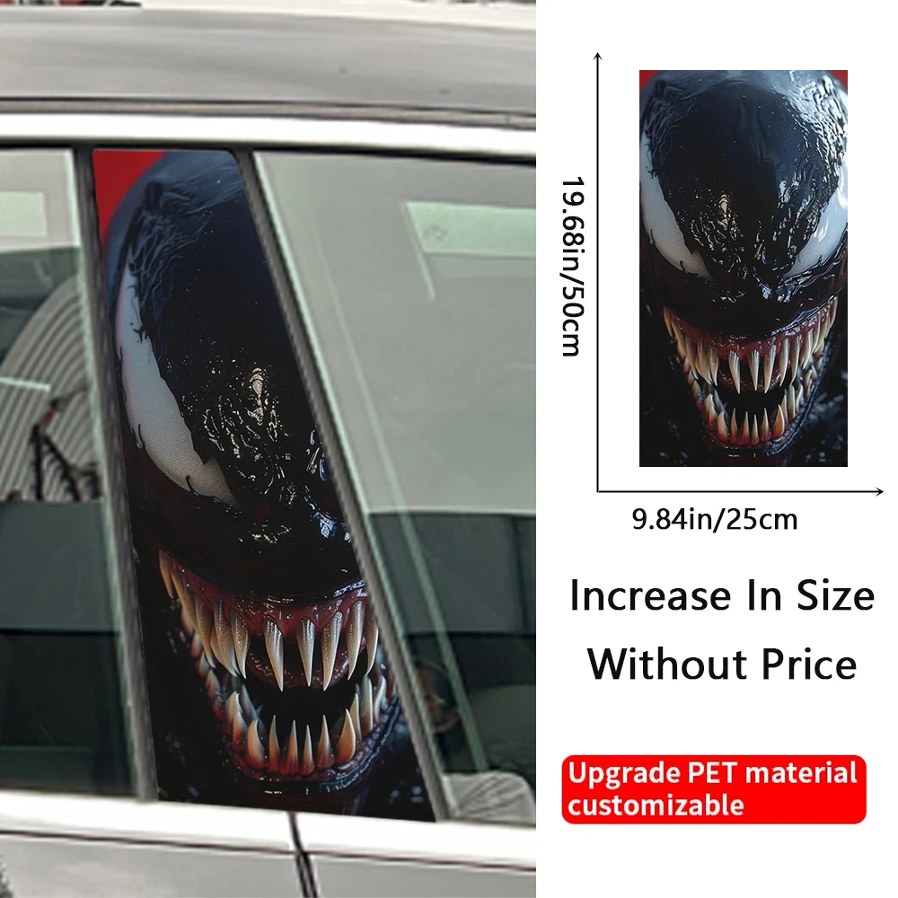 Graffiti Venom Car Stickers Auto B Pillar Waterproof Cool Decoration Cover Scratches Sunscreen Car Doors Pillar Vinyl Decals