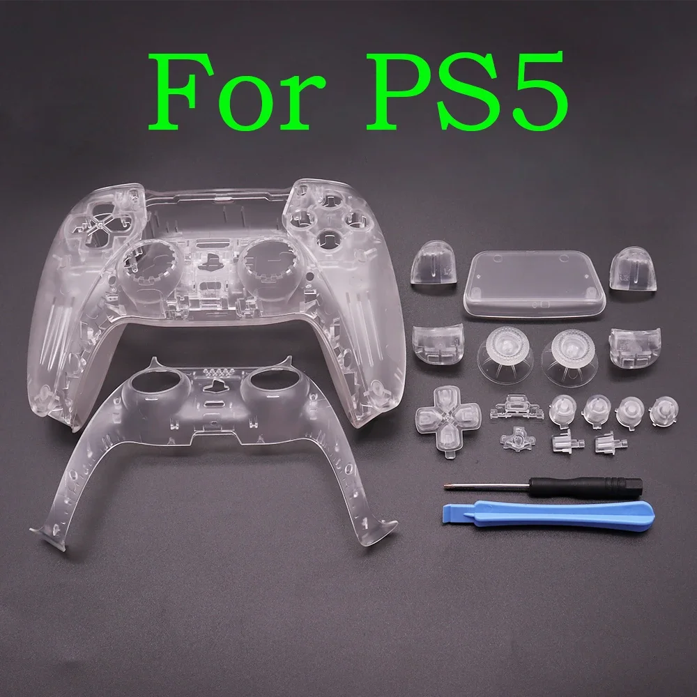 

Полный комплект корпуса с кнопками, крышка сенсорной панели, прозрачные сменные пластины для контроллера PS5