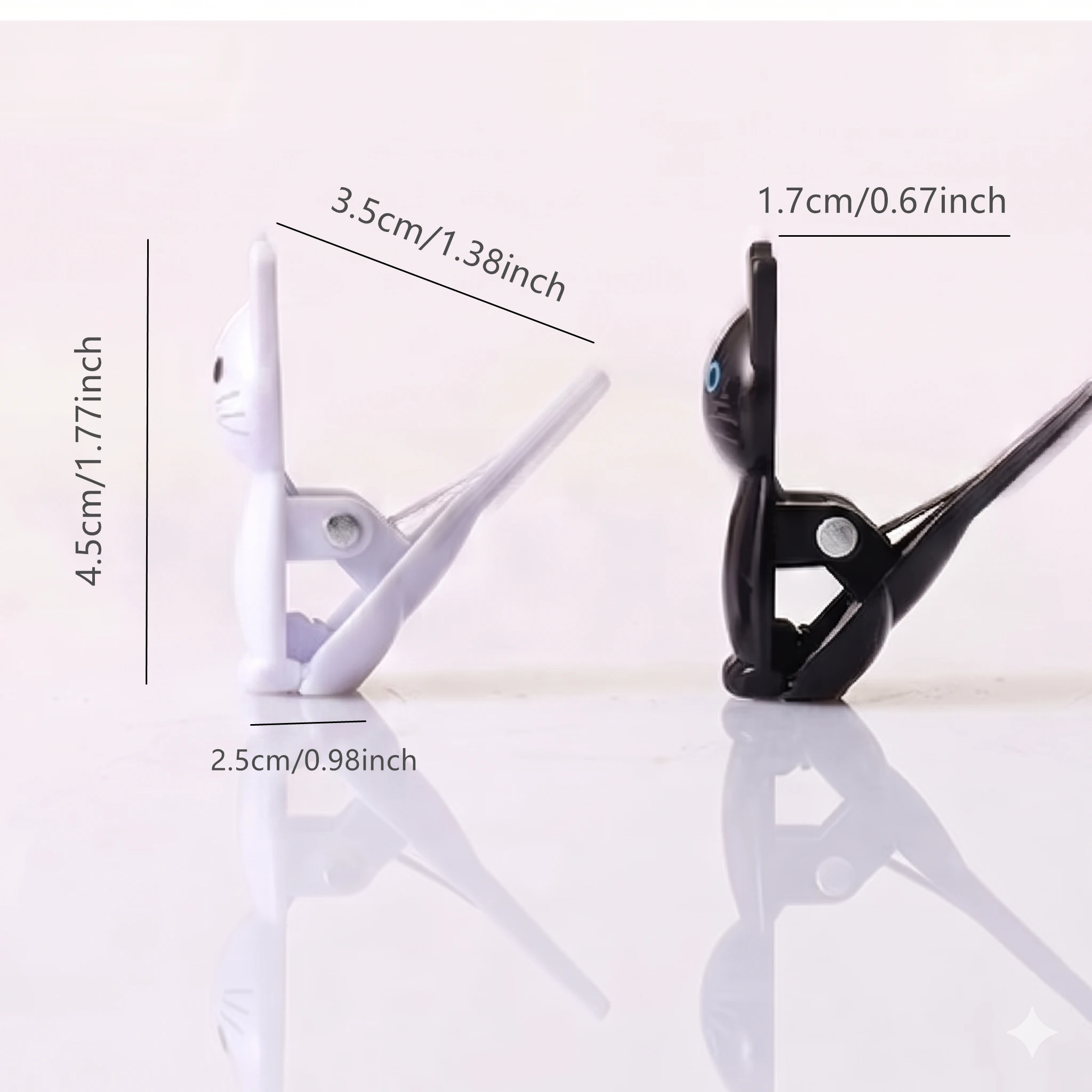 Multi-Purpose Plastic Sealing Clips for Kitchen Snacks, Windproof Clothes Pins & Office Paper Clamps, Kawaii Japanese Style Cat
