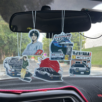 Car Rearview Mirror Pendant Anime Style Scented Ornaments 3D Deodorant Card For Initial D Toyota AE86 Nissan GTR JDM Accessories
