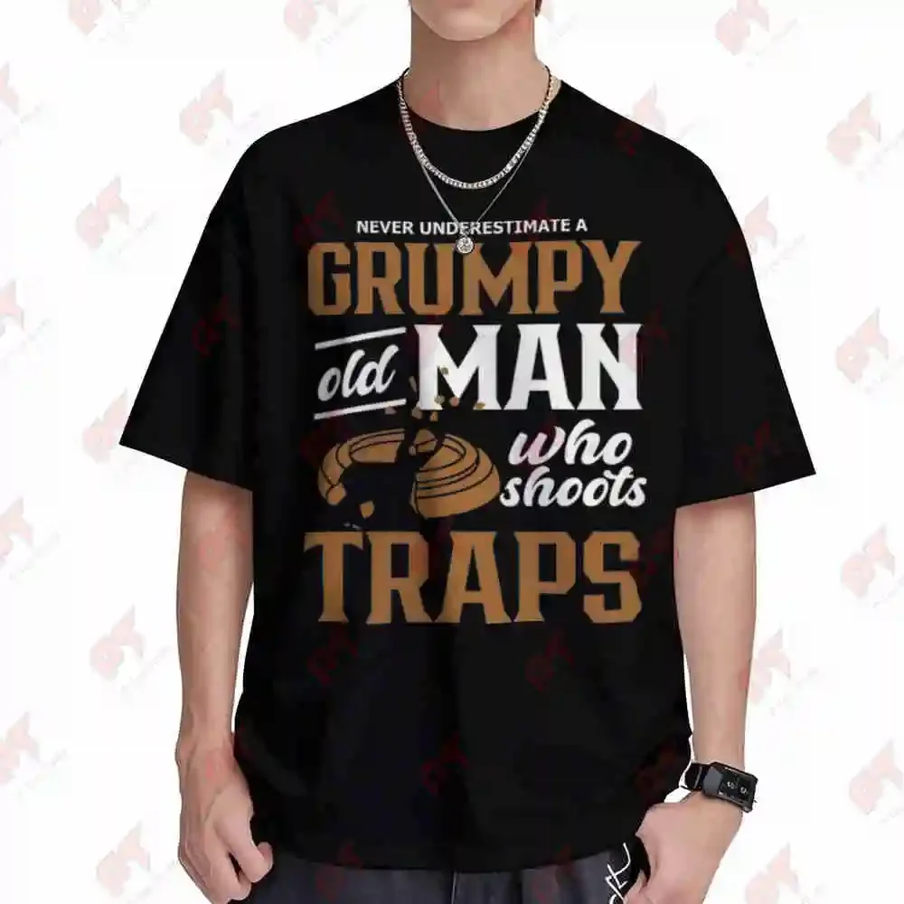 Old Man Who Shot Traps Clay Busting Skeet Shooting Short Sleeve Tee 100% Cotton T-Shirt