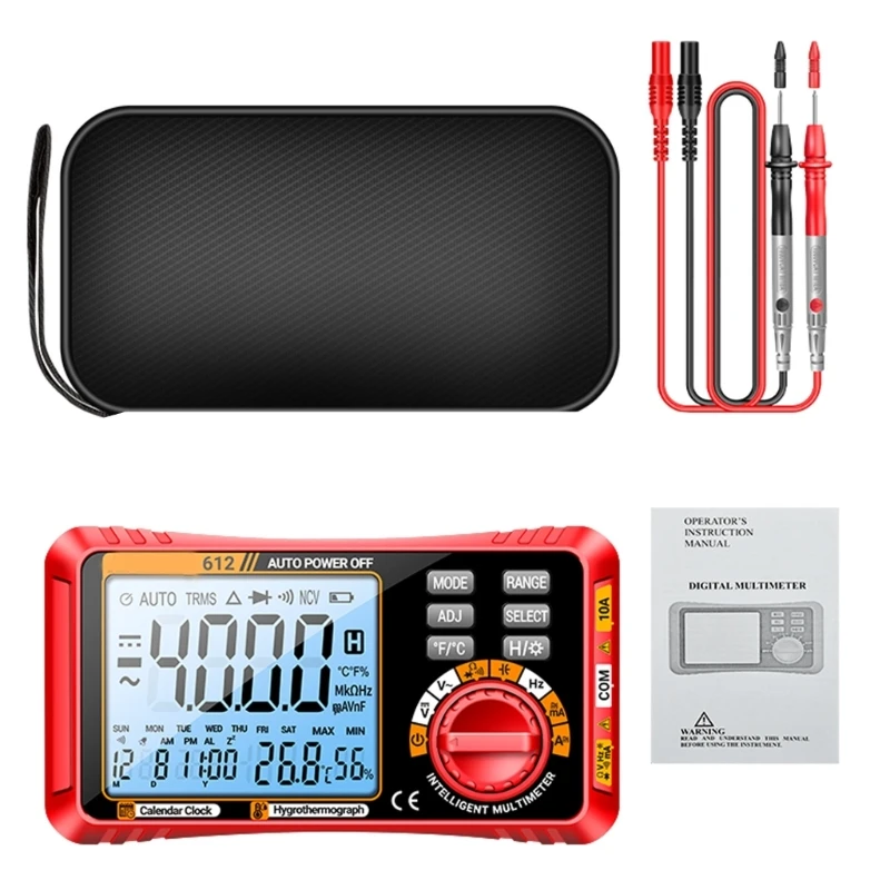 Ohmmeter Voltmeter Voltage Current Tester with Backlit 4000 Counts Multimeter Battery Operated