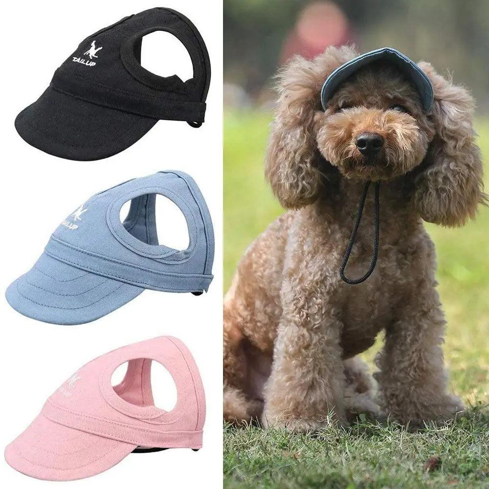 High-quality Ear Holes Pet Baseball Hat Cat Dog Outdoor Pet Visor Hat Adjustable Pet Sun Cap