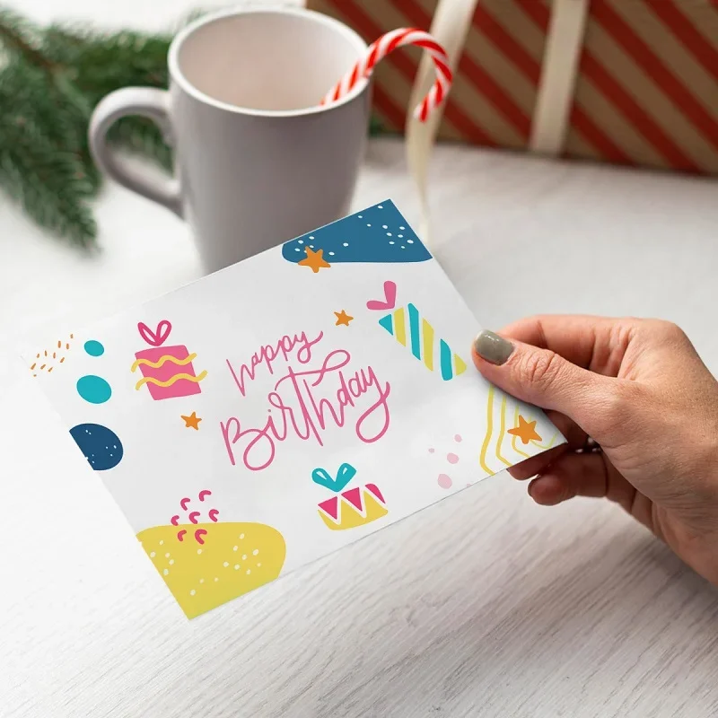 12pcs Happy Birthday Greeting Card With Envelope Birthday Party Invitation Cards For Kids Adults Folded Gift Cards Message Card