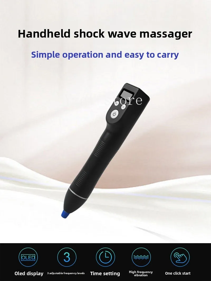 Spot handheld ultrasonic shock wave physiotherapy massager to relax muscles, muscles, bones and meridians dredging repair