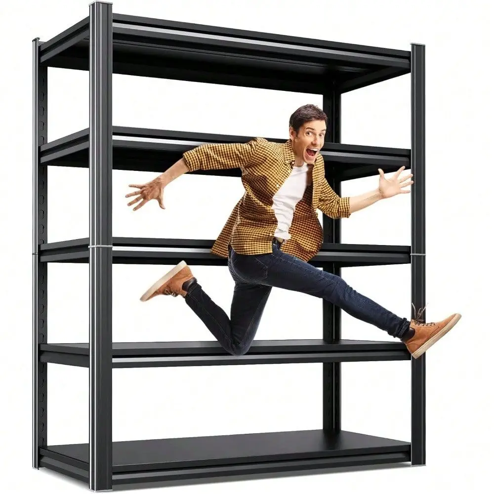 

Storage Shelves, 2500lbs Garage Shelving,Adjustable Heavy Duty Shelving Unit,5T Tall Garage Shelves,Metal Standing Shelf Units,
