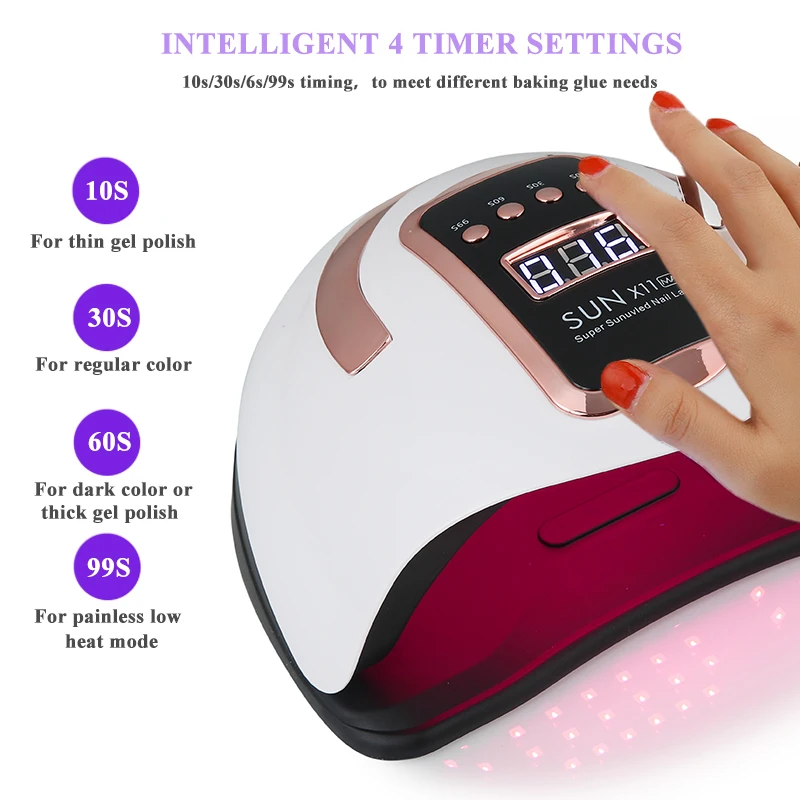 SUN X11MAX 90 المصابيح UV LED مسمار مصباح مسمار علاج هلام البولندية مصابيح للمنزل صالون قوية LED تجفيف مصابيح المهنية مسمار مجفف