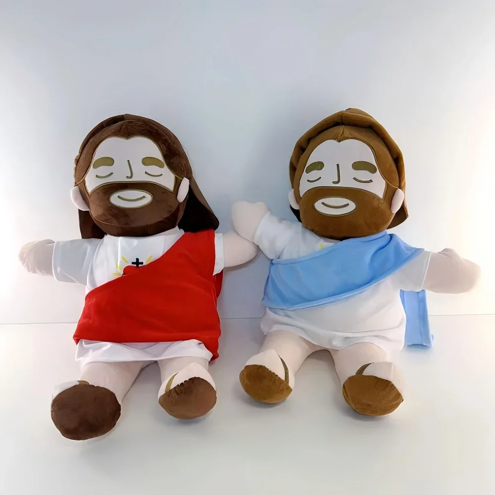 

2026 New Children Music Soothing Breathing Doll Jesus Plush Toy Sleep Companion Toy Sound and Light Doll Holiday Gifts for Kids