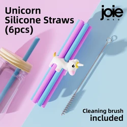 joie Unicorn Silicone Straws 6pc Food Grade Reusable Baby Water Pipe Cute Straw Eco-friendly BPA FREE
