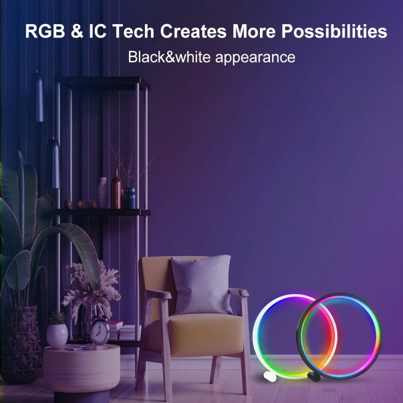 الذكية LED ضوء الليل RGB جو سطح المكتب مصباح عكس الضوء بلوتوث APP الموسيقى مزامنة الإضاءة المحيطة لغرفة الألعاب ديكور غرفة نوم