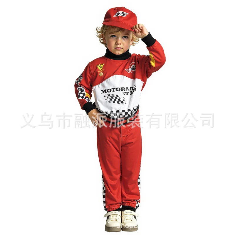 

Kids Racer Suit Cosplay Halloween Costume Stage Costume Locomotive Bodysuit