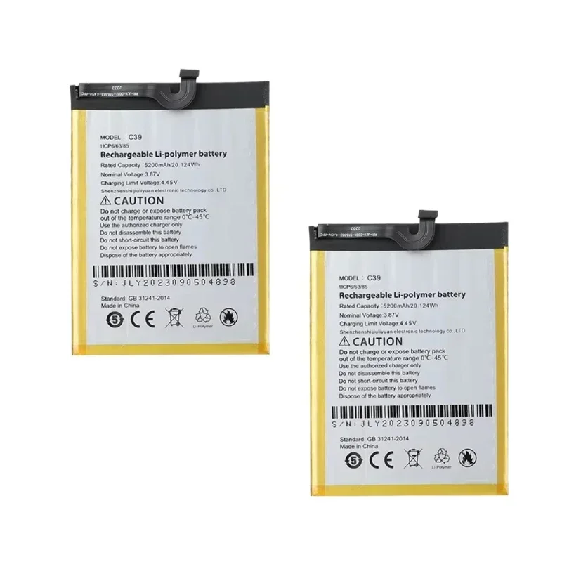 C39 3.87V 5200mAh High Capacity Mobile Phone Battery for Cubot X70 High Quality Replacement Batteries