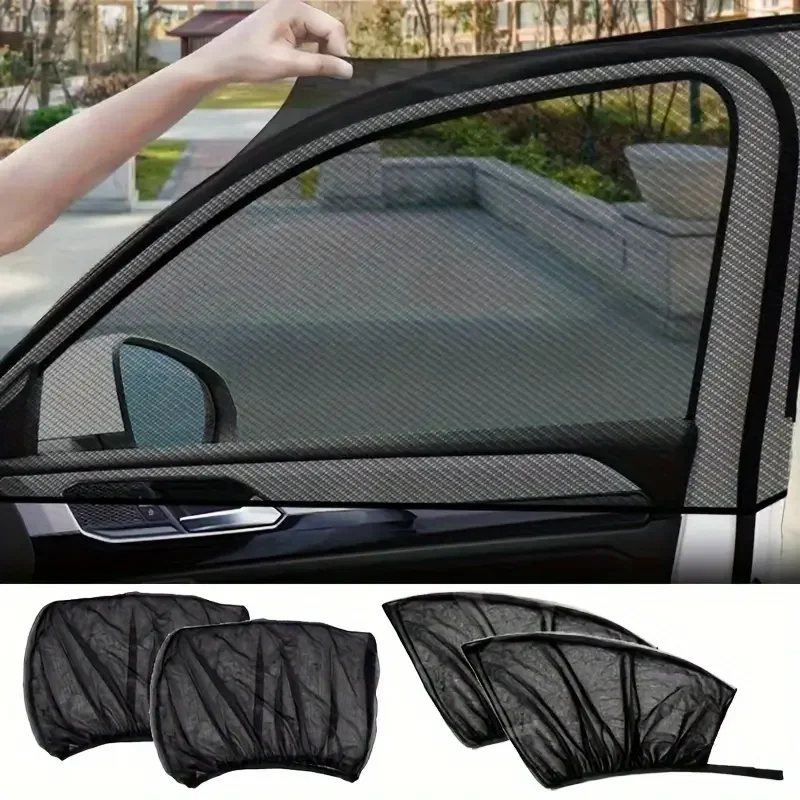 

2PCS Car Window Sunshade Cover Sun Shield UV Protection Auto Front Rear Black Window Curtain Summer Car Accessories