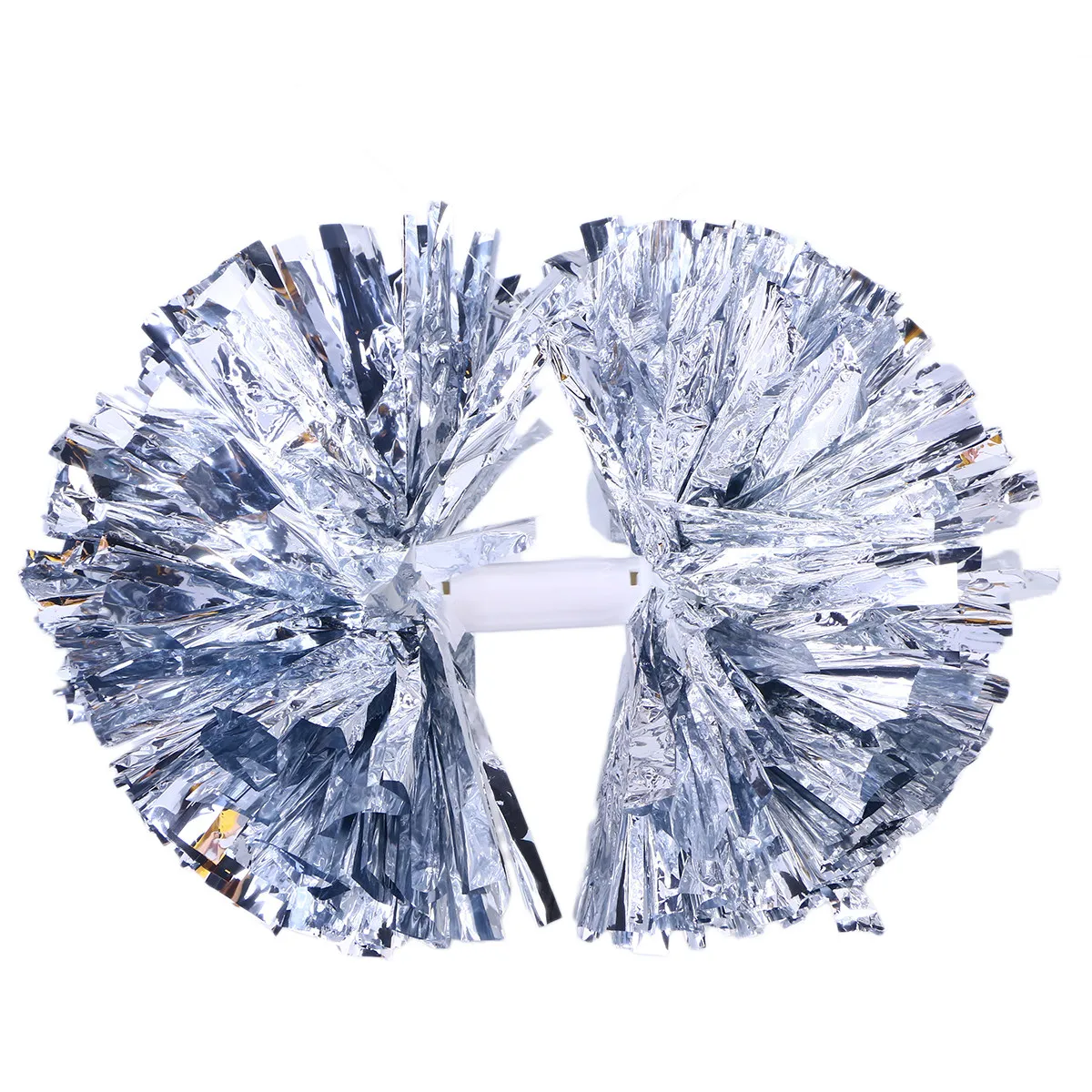 

Маленькие серебристые блестящие пластиковые помпоны для чирлидинга, для вечеринок, баскетбола, футбола, спортивных мероприятий