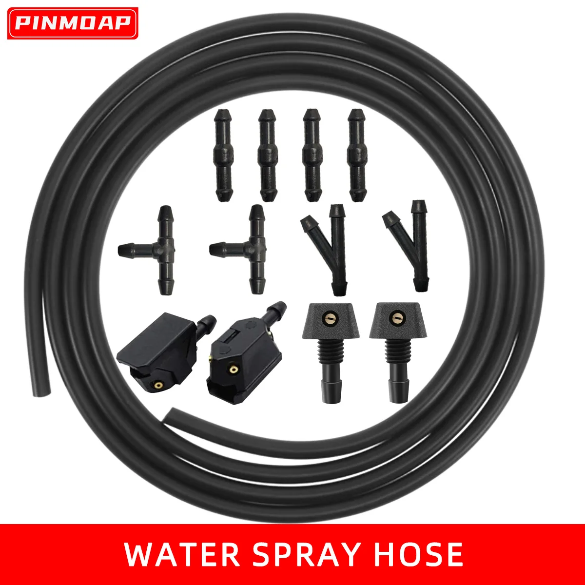 Universal 1/2/3/4mm Car windshield washer hose with connector T Y through, used for front window headlight pump car parts