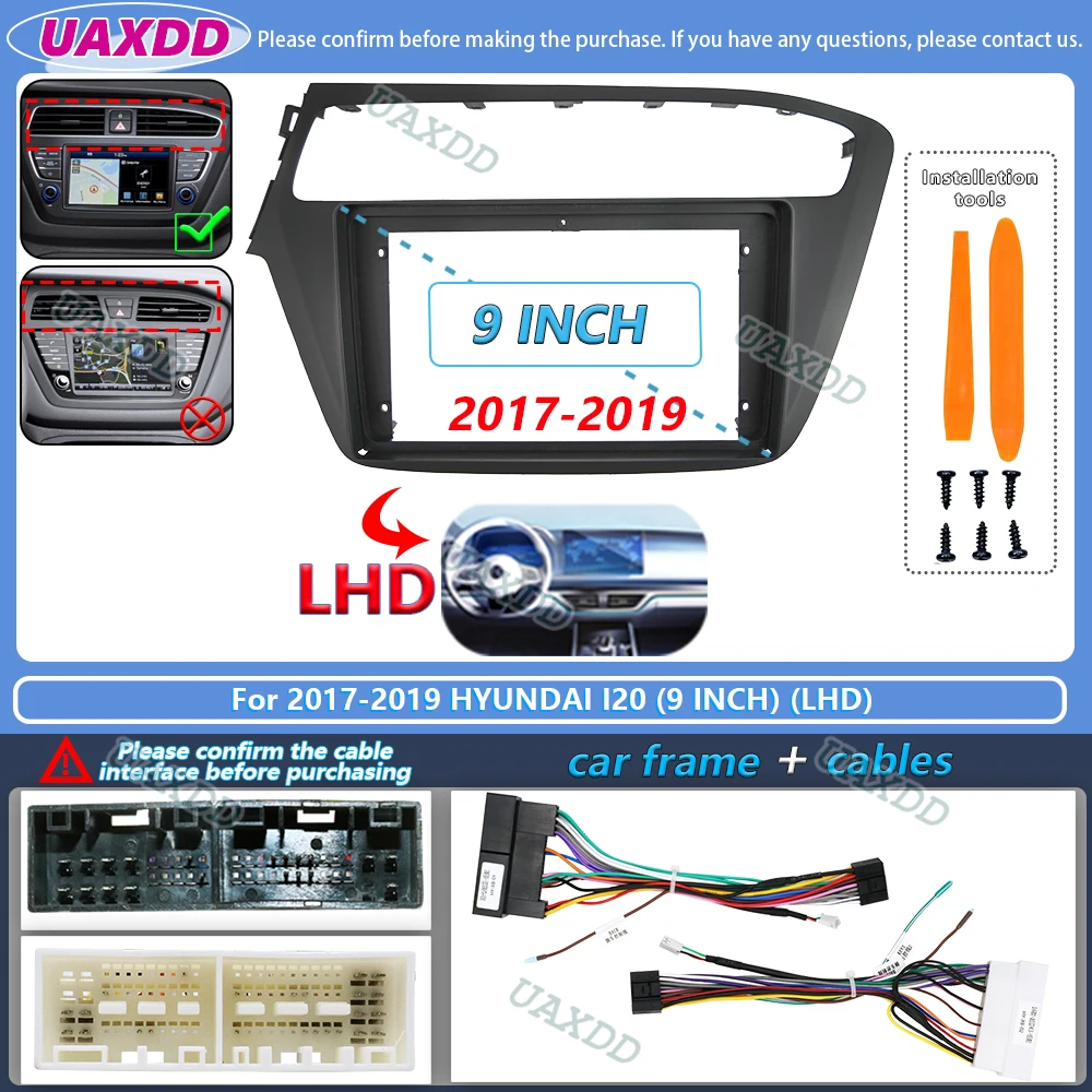 9-Zoll Autoradio-Frontblende für Hyundai I20 2014-2019 Android MP5 Player 2 DIN Stereo Armaturenbrett-Panelrahmen Abdeckung Radio Android CD – Detail 4