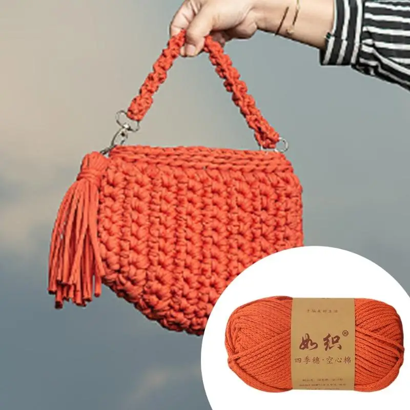 

E8BD 100g Hollow Cotton Knitting Yarn 92.95Yard For Weaving Scarves Hat Baby Blankets