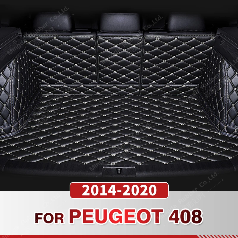 

Автомобильный коврик для багажника с полным покрытием для PEUGEOT 408 2014-2020 19 18 17 16 15, Накладка для багажника автомобиля, защитные аксессуары для салона автомобиля