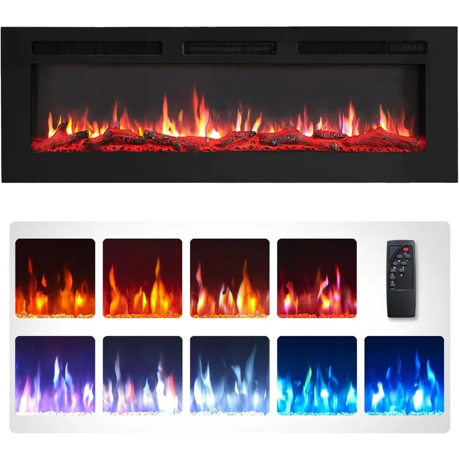 

50 Вт 3 в 1 Электрический камин EF451 Отдельностоящий настенный встраиваемый 9 цветов с эффектом пламени ТВ-медиа Настенный обогреватель 750 Вт 1500 Вт R