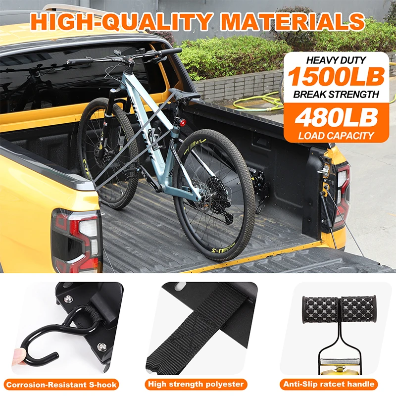 

Car Truck Bed Luggage Cargo Auto Retracting Ratchet Tie Down Straps Bracket For Ford Ranger 2023-2025 Accessories
