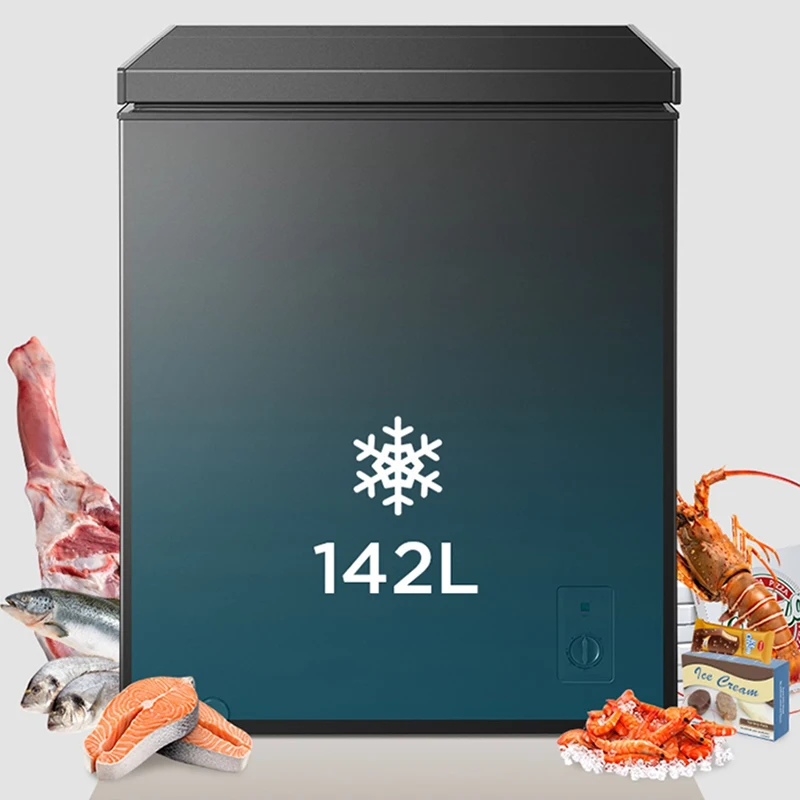 142L Household Freezer 6.8℉to -4℉with Removable Basket Free Standing Top open Door Compact Freezer 450W