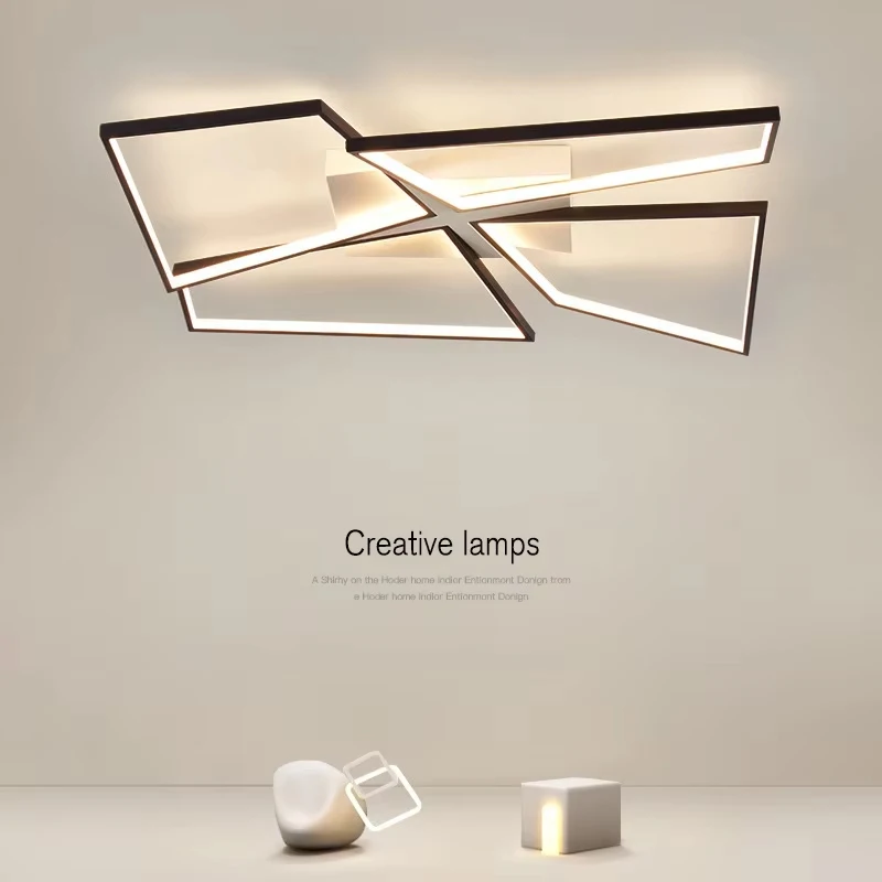 Personality Household Square LED Ceiling Lights Modern Living Room Bedroom Study Ceiling Lamp Creative Simple Surface Mount Lamp