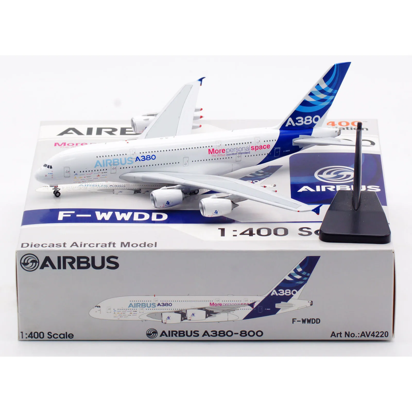 

AV4220 Alloy Collectible Plane Gift Aviation 1:400 Airbus Indutrie "More personal space" A380 Diecast Aircraft Jet Model F-WWDD