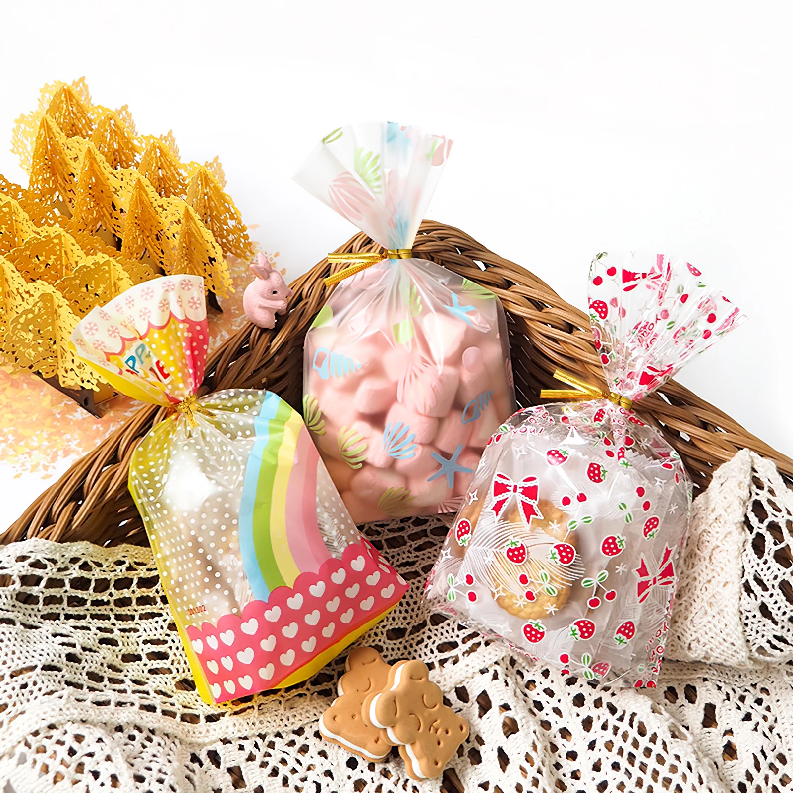 

800 Pcs Gold Sealing Strip C y Bag Ties Gift Wrapping Treat Bags Bread Low Cost Holiday Presents Christmas Embellishment