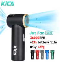 KiCA New Portable JetFan-Mini Air Blower Pocket Turbo Fan Rechargeable 13-Hour Battery Life Full Metal Body Coolness BBQ Cleaner