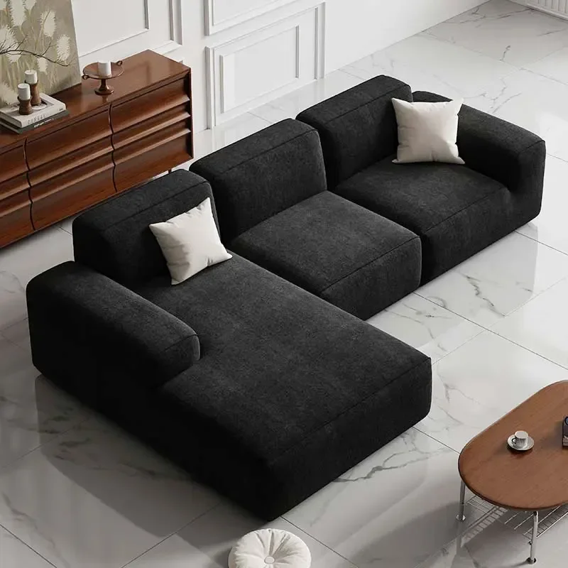 

Compressed Block Corduroy Sofa Fabric Sponge Simple Puffs Living Room Sofas Sectional Floor Nordic Divano Letto Furniture